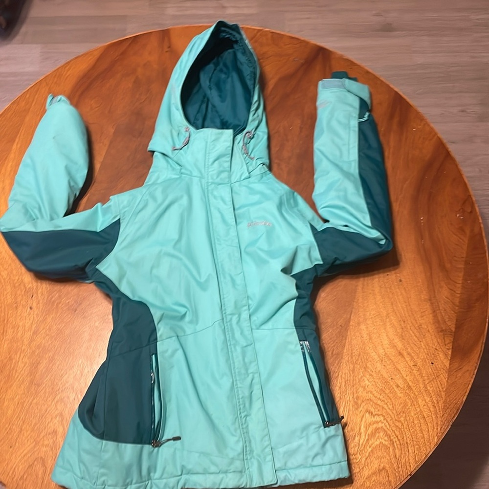 Teal Colombia jacket with Omni heat